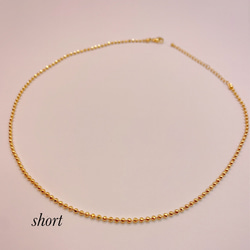 ball chain necklace（gold/short） 2枚目の画像