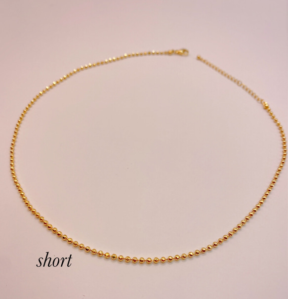 ball chain necklace（gold/short） 2枚目の画像