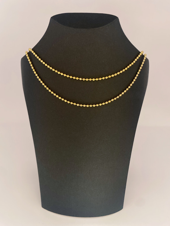 ball chain necklace（gold/short） 3枚目の画像