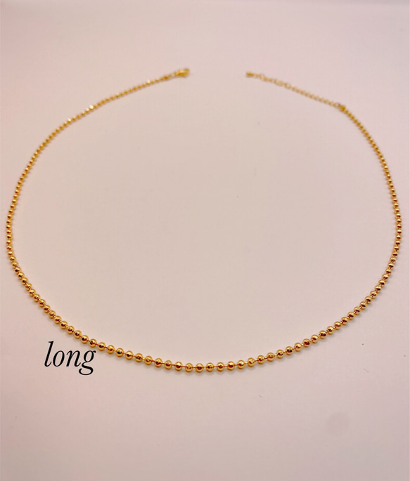 ball chain necklace（gold/long） 2枚目の画像