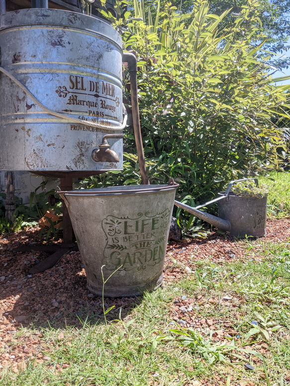 ブリキ バケツ インテリア コロナ アンティーク ガーデニング