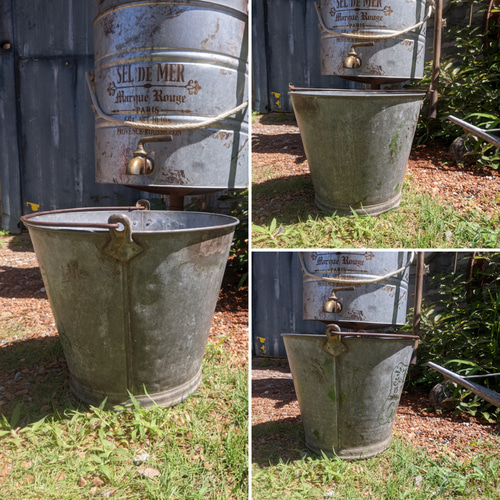 アンティークな家/ ガーデニング 水やり/ アンティークバケツ（ブリキ
