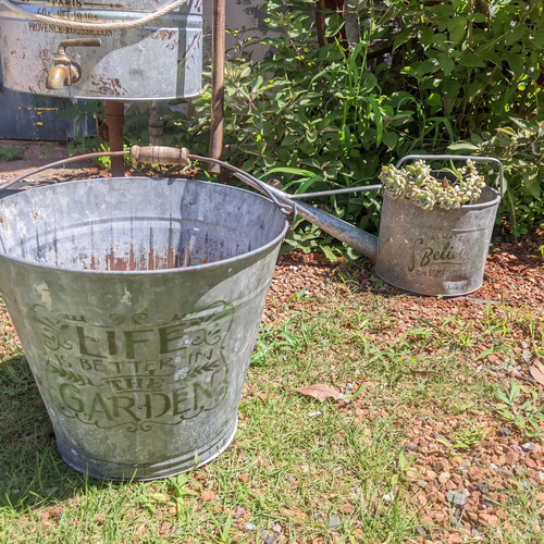イギリス アンティーク ブリキ バケツ ビンテージ ガーデニング