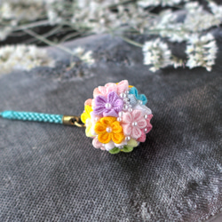 つまみ細工帯飾り　根付け　バックチャーム つまみ細工帯飾り 根付け バックチャーム つまみ細工 根付け帯飾り 桜