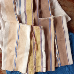 [促銷]凱倫手織肩背包/橙棕x白色/植物染棉、手工縫製/1件 第6張的照片