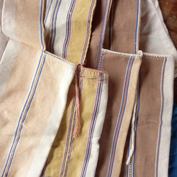 [促銷]凱倫手織肩背包/橙棕x白色/植物染棉、手工縫製/1件 第7張的照片
