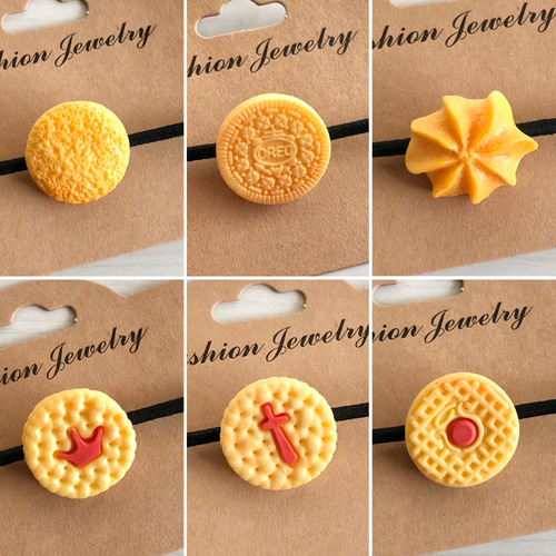 クッキー】ビスケット クラッカー 髪留め ヘアゴム ゴム フェイク