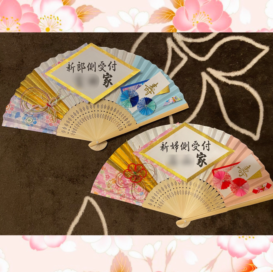 扇子プロップス(*´`)☆ 扇子プロップス×受付用×単品(ブルー×ピンク) その他オーダーメイド