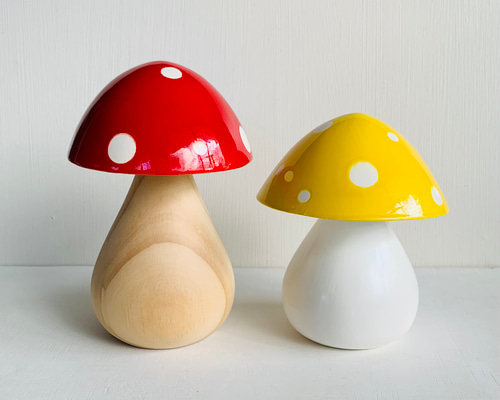 Trippy toadstool 木のキノコ2個セット - 白の柄-木の柄、選べる