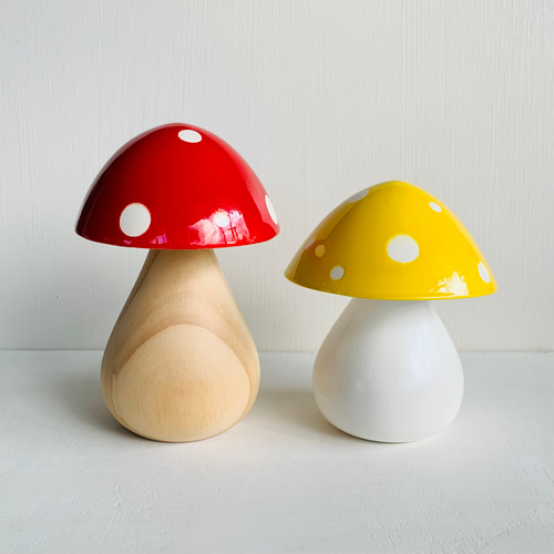 Trippy toadstool 木のキノコ2個セット - 白の柄-木の柄、選べる