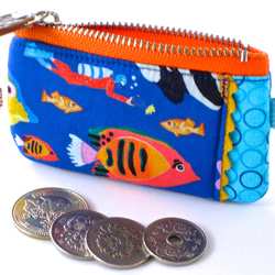 熱帯魚(ブルー)/ふわふわコインケース 3枚目の画像