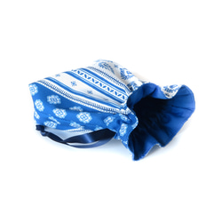 [魅力普羅旺斯] 法國面料藍寶石藍色抽繩小袋 S 碼 第8張的照片