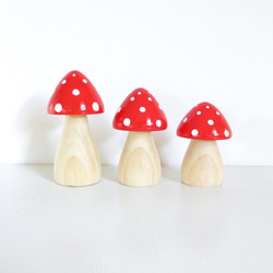 Dreamy mushroom 小さめ３個セットー 木のキノコ/白の柄、木の柄/選べるカラー 6枚目の画像