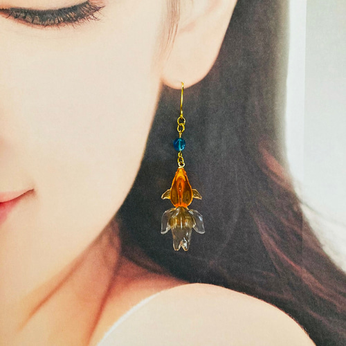 【476】金魚のイヤリング／ピアス f18ce067f0645de897b8eb776f2650