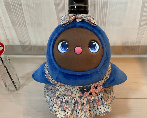 LOVOT ラボットの服 チェック柄＆お花刺繍リバーシブル着回し