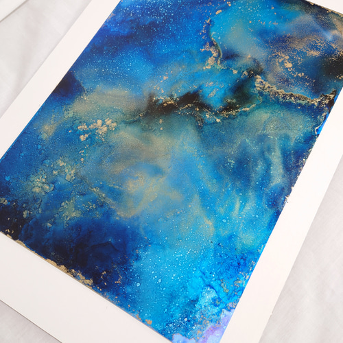 アルコールインクアート /宇宙/夜空【A4原画】 その他アート アルコールインクアート /宇宙/夜空【A4原画】 その他アート