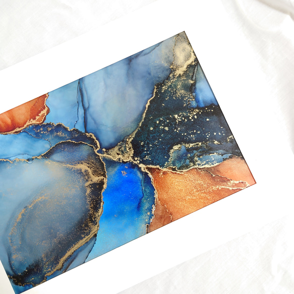 大理石のようなアルコールインクアートパネル⭐︎原画 アルコール