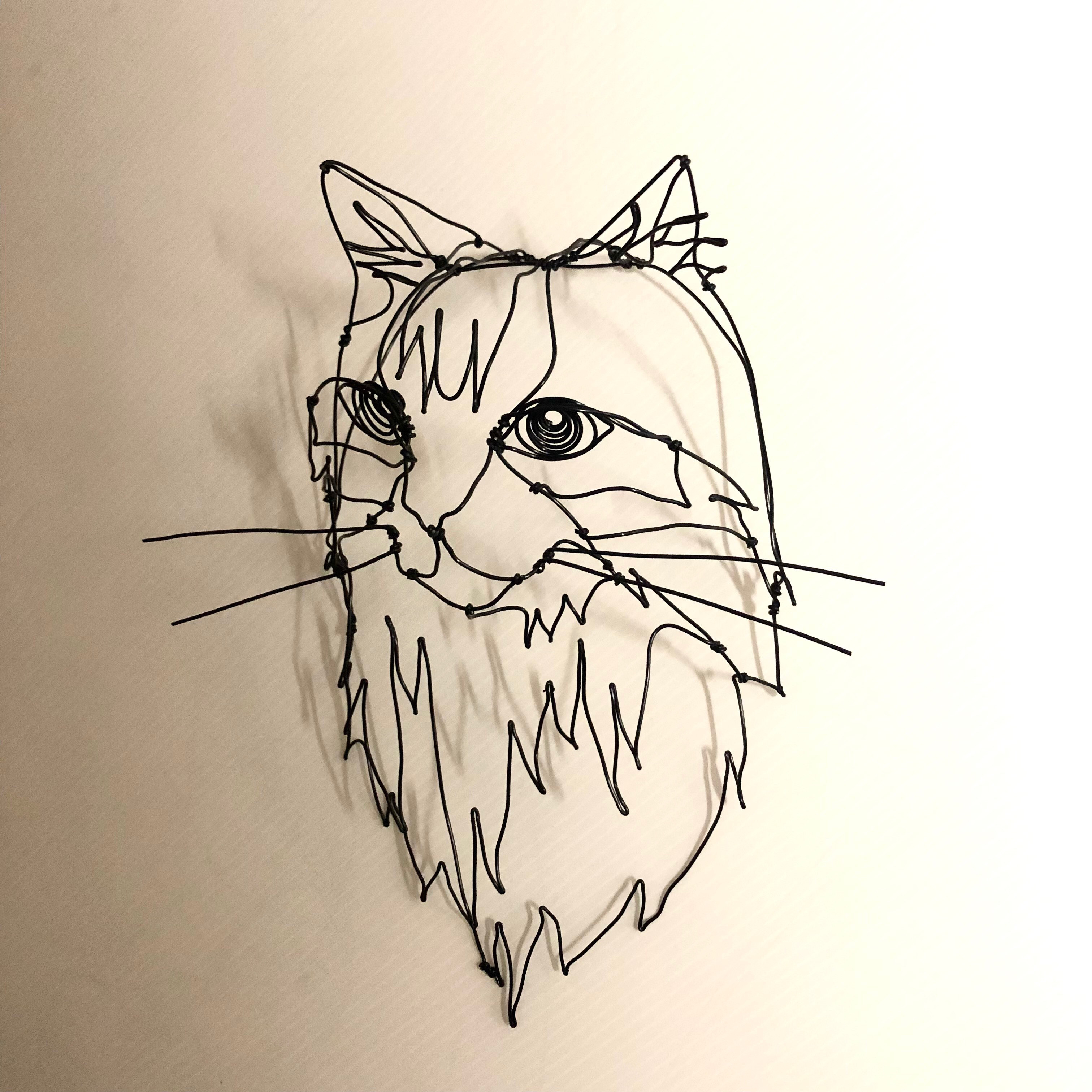 ワイヤーアート猫　アメリカンカール