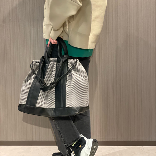スポーティー メッシュ 2way Lサイズ トートバッグ・グレー スポーティー メッシュ 2way Lサイズ トートバッグ・グレー
