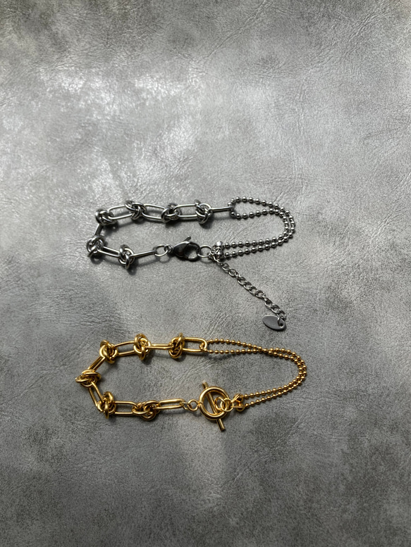 ミックスチェーンブレスレット サージカルステンレス チェーン