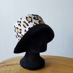 法式女孩風雙面漁夫帽 金蔥豹紋 漁夫帽 Leopard Pattern Double-sided Bucket hat 第3張的照片