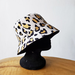 法式女孩風雙面漁夫帽 金蔥豹紋 漁夫帽 Leopard Pattern Double-sided Bucket hat 第1張的照片