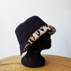 法式女孩風雙面漁夫帽 金蔥豹紋 漁夫帽 Leopard Pattern Double-sided Bucket hat 第5張的照片