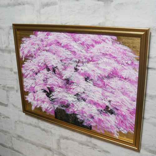 油絵 油彩 油彩画 絵 絵画【桜の大樹】