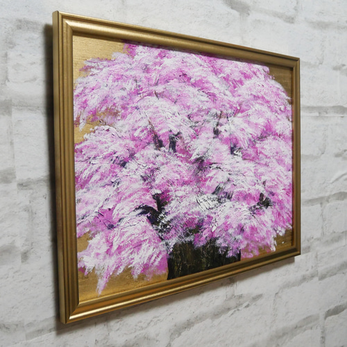 油絵 油彩 油彩画 絵 絵画 【桜の大樹】 絵画 HR 通販