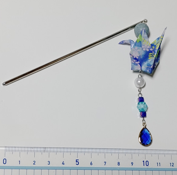 【ハンドメイド】かんざし ブルー 4枚目の画像