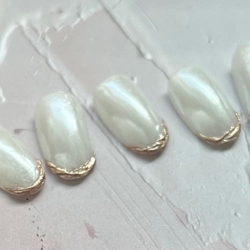 ニュアンスネイル ミラー フレンチ ネイルチップ ハンドメイド ニュアンスミラー✨フレンチネイル ネイルチップ（つけ爪） luna-nail