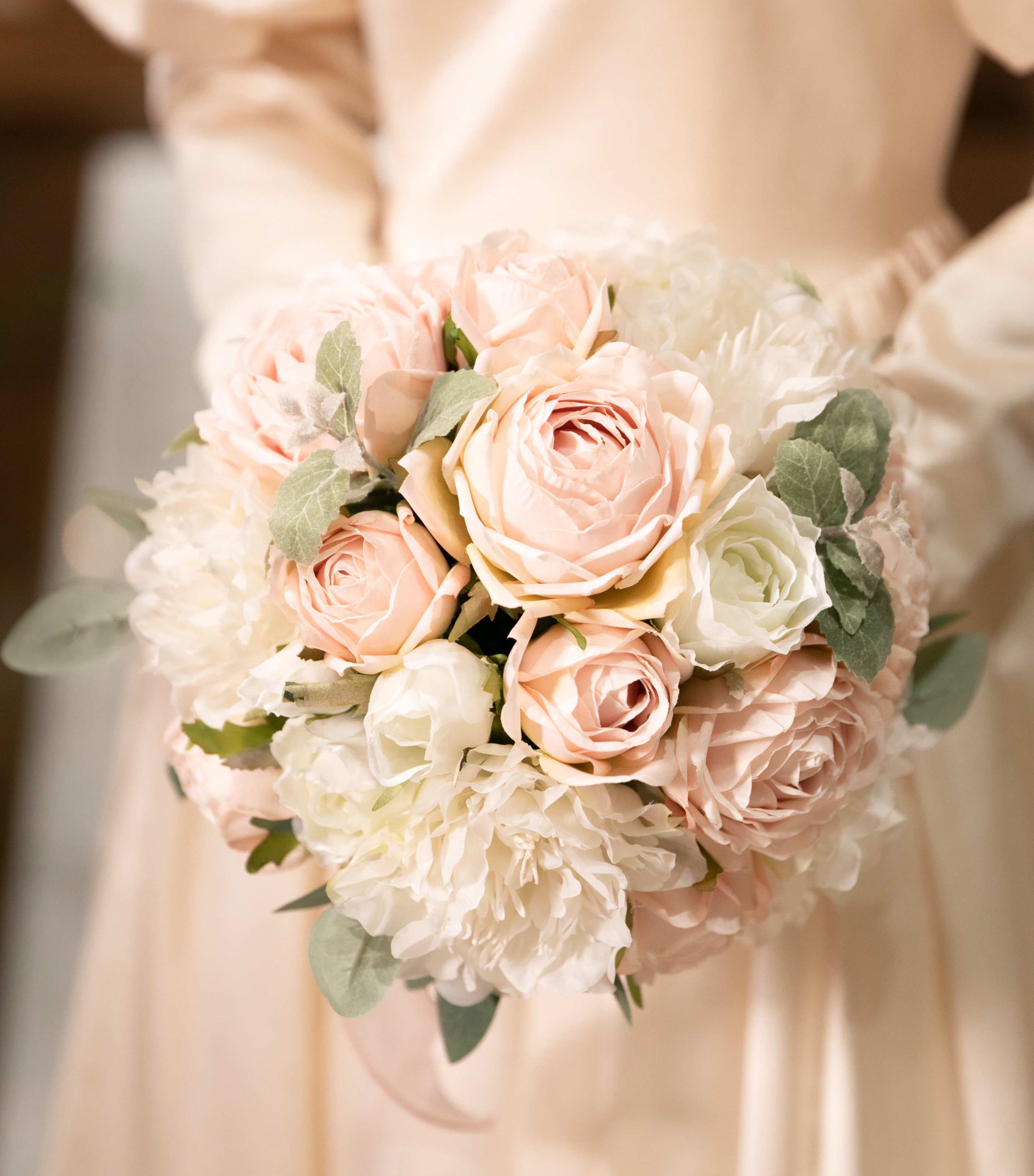 ピオニーブーケ　ブートニア付き 受注生産】ピオニーブーケ（ブートニア付） | Madonnalily