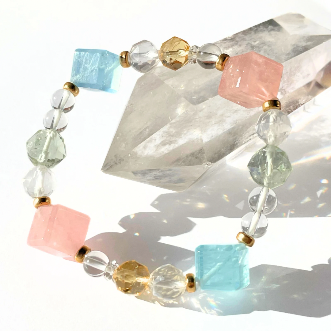 【一点物】魅惑(アクアマリン×モルガナイト) | 天然石 高品質 ブレスレット