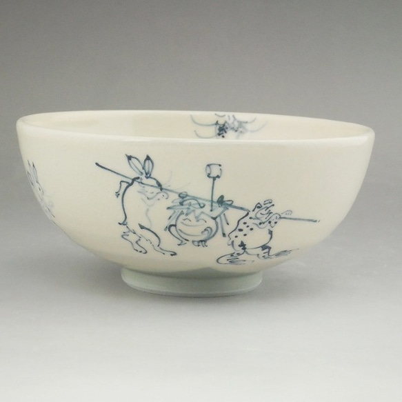 ◆商品番号　12460 粉引高山寺ご飯茶碗　陶仙　陶器　大 1枚目の画像