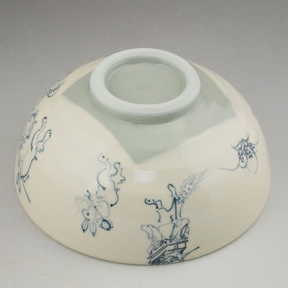 ◆商品番号　12460 粉引高山寺ご飯茶碗　陶仙　陶器　大 6枚目の画像