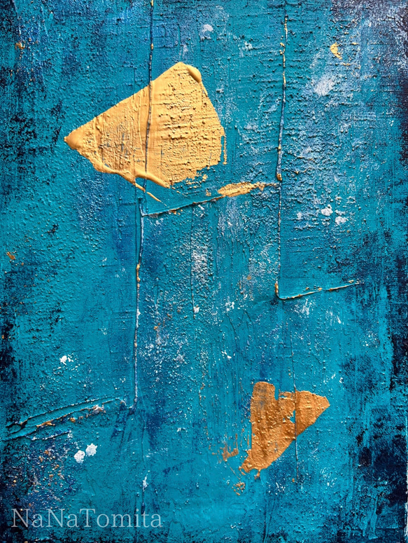 アート 絵画 テクスチャーアート ニュアンス アートパネル 青