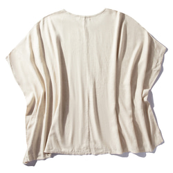 綿麻Tシャツ　ドルマンスリーブ　大きいサイズTシャツ　ゆとりTシャツ　水洗い柔らかい綿麻ベージュ＃L030BE 2枚目の画像