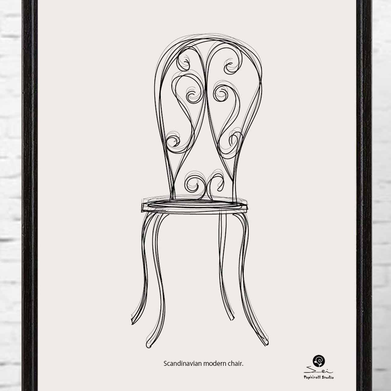 アートな椅子　イラスト　ポスター　A4 A3 A2 A1　アート  　アートポスター　アート/sei検索　489