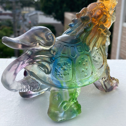 亀のガラス置物 バカラ BACCARAT カメ 亀 9cm ラージタイプ ペーパー