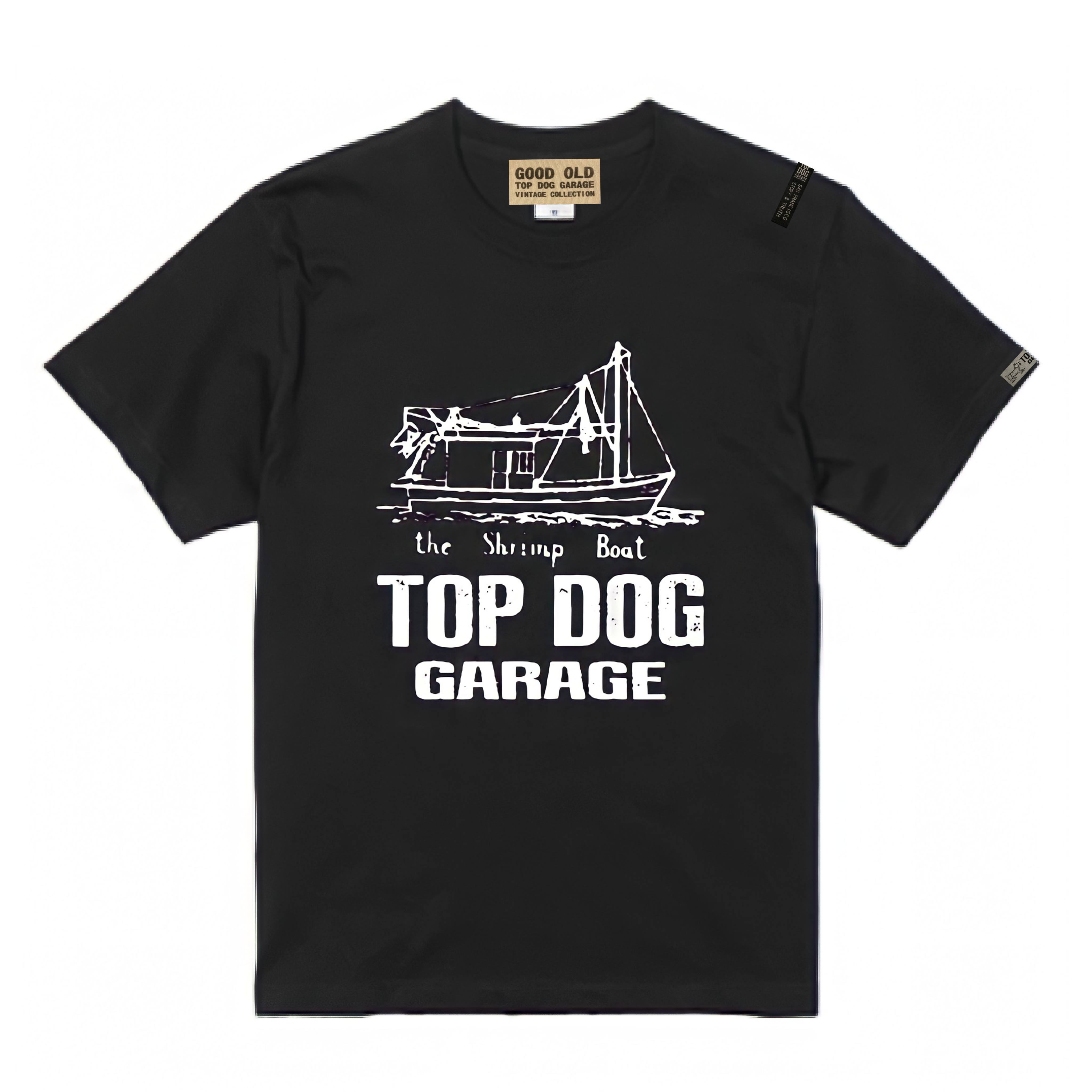 ヴィンテージ　スタンプ「SHIP-Black」Tシャツ(TDGTS-06BK5.6oz-)