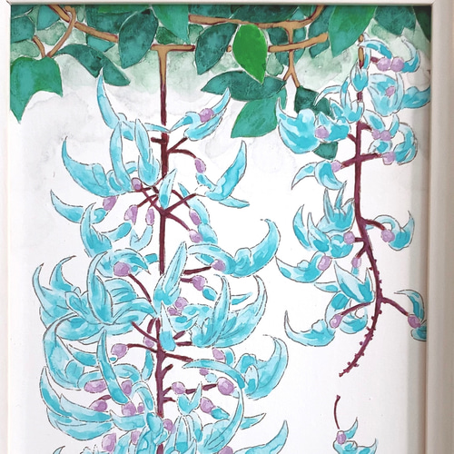 Creema限定 日本画/原画《ヒスイカズラ》 絵画 Blancheur art 通販