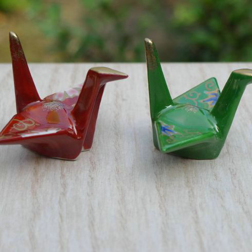 ◇商品番号 4633 折り鶴箸置きペアセット 紫泉 箸・箸置き 松韻堂 通販