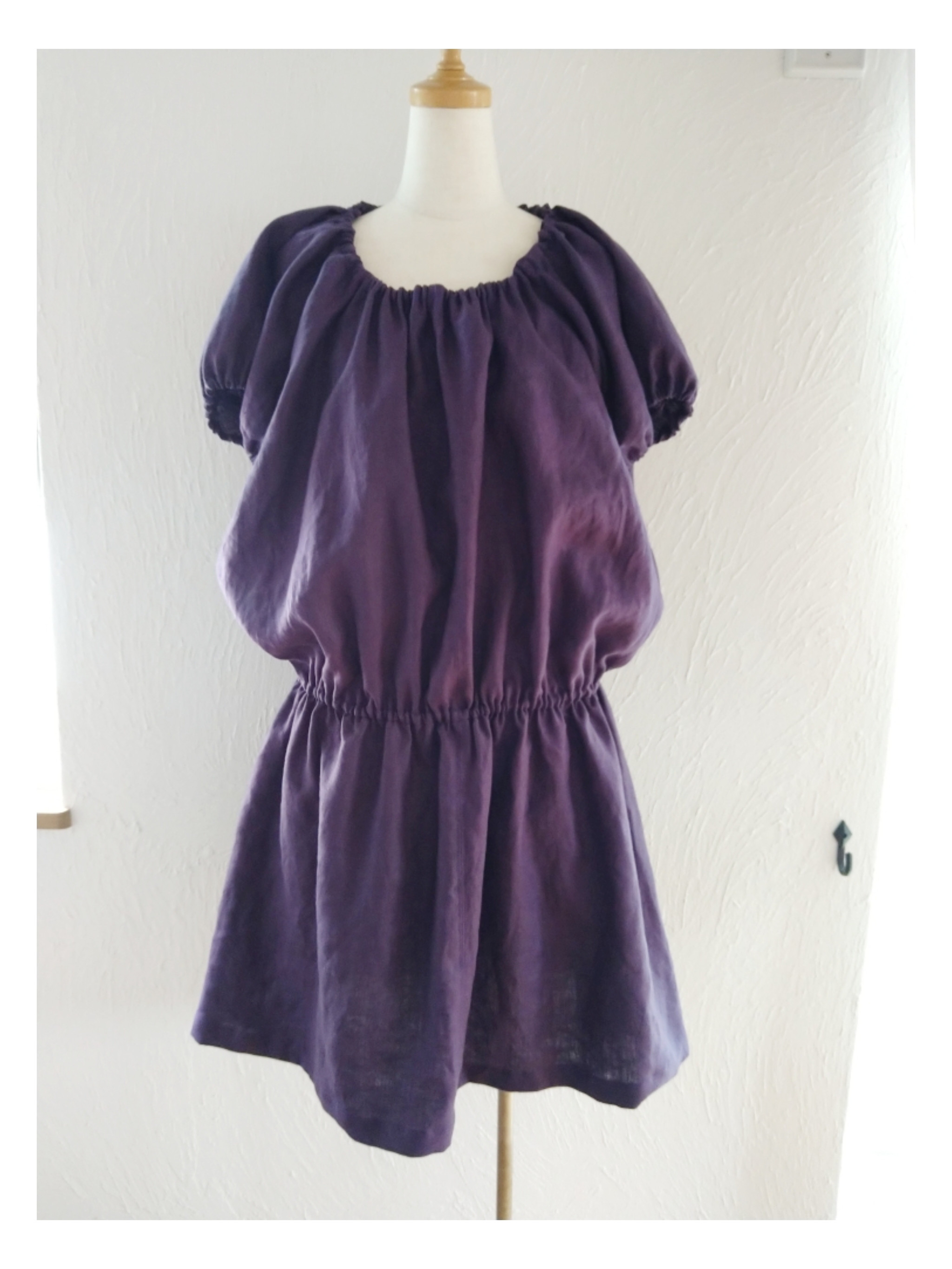 ☆リネンのスモックタイプのチュニック☆濃いパープル