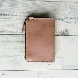 フラグメントケース（グレー）ミニ財布　コンパクト財布　本革　レザーウォレット　スリムな財布 2枚目の画像