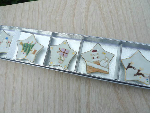 ◆商品番号　4732 星のクリスマス箸置きセット 6枚目の画像