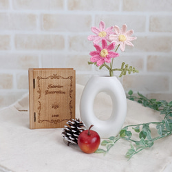 花瓶セット】コスモスの一輪挿し＊かぎ針編み フラワーベース