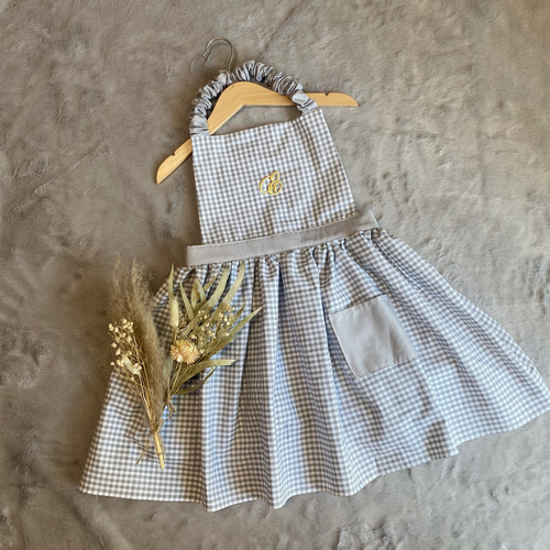 チェック 子ども ベビー フリル エプロン ♡ ギンガムチェック