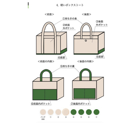 「燈箱手提包」小號「蘑菇 x 橄欖」/倉敷帆布尺寸 8 [客製] 第8張的照片