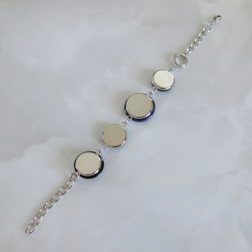 フランスヴィンテージボタン　シルバーチェーンブレスレット French Vintage Twist Bold Chain Bracelet フランス
