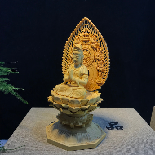 普賢菩薩 真言密教 仏教工芸品 仏師で仕上げ品 木彫仏像 極上品 彫刻